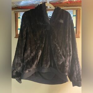 North Face fur Hoodie Black L